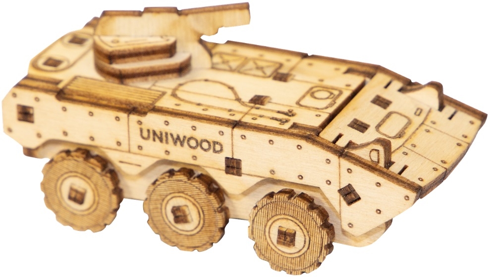 Конструктор деревянный Uniwood Unit Броневичок с дополненной реальностью