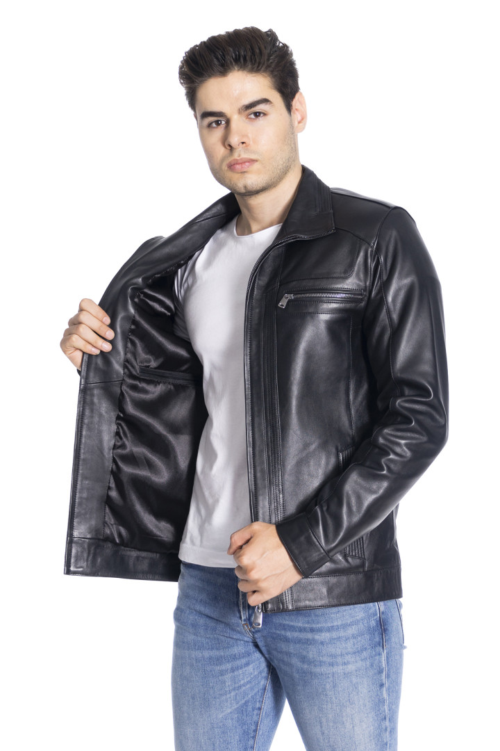 

Кожаная куртка мужская Derins DER00166_S черная 3XL (товары доставляются из-за рубежа), DER00166_S