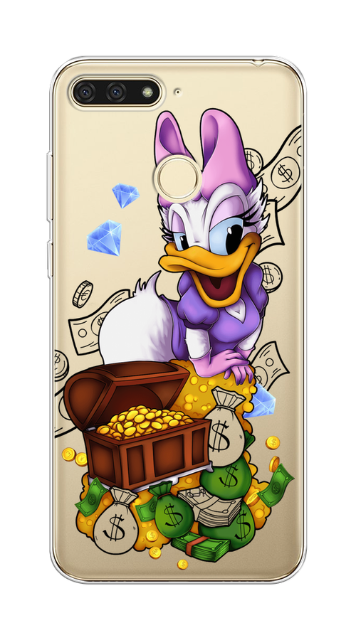 

Чехол на Honor 7C "Rich Daisy Duck", Коричневый;белый;фиолетовый, 64550-6