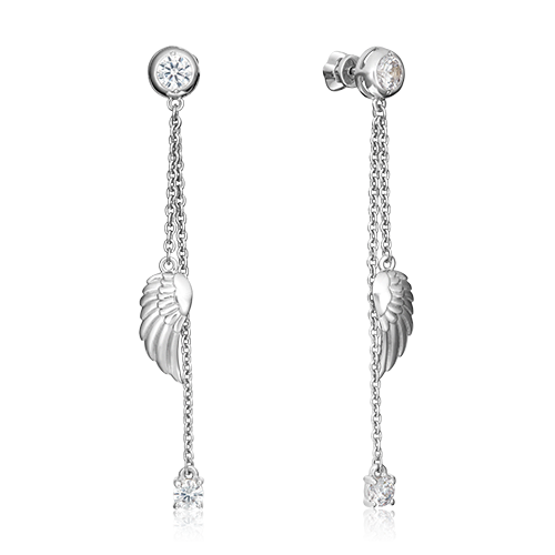 

Серьги из серебра PLATINA jewelry 02-4444, фианит, 02-4444