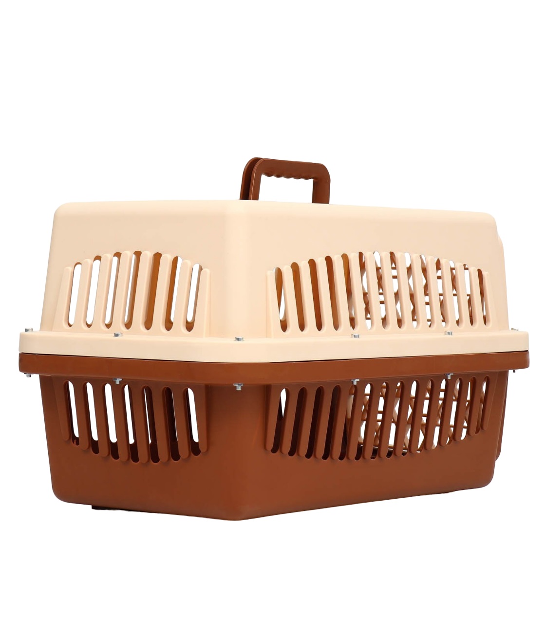 

Пижон Переноска пластиковая с сеткой и чашей 59 x 36 x 35 см, вес до 12 кг, бежевая