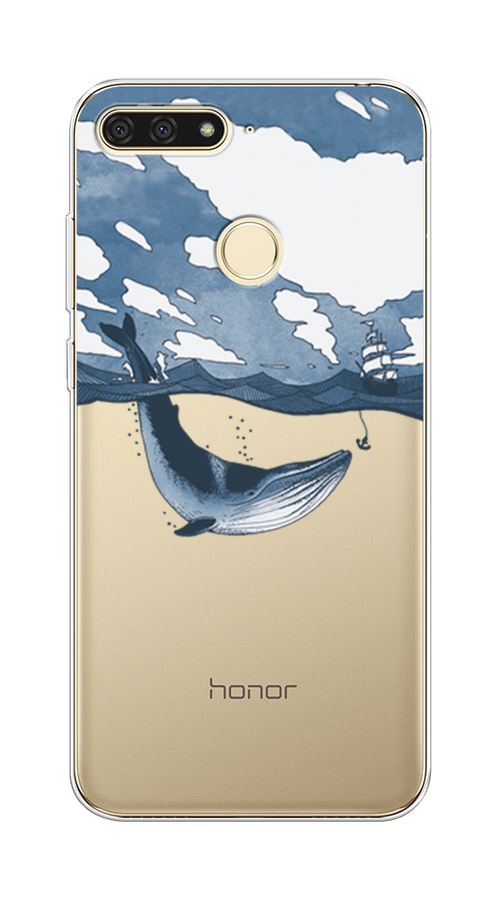 

Чехол на Honor 7C "Большой кит", Синий, 64550-1