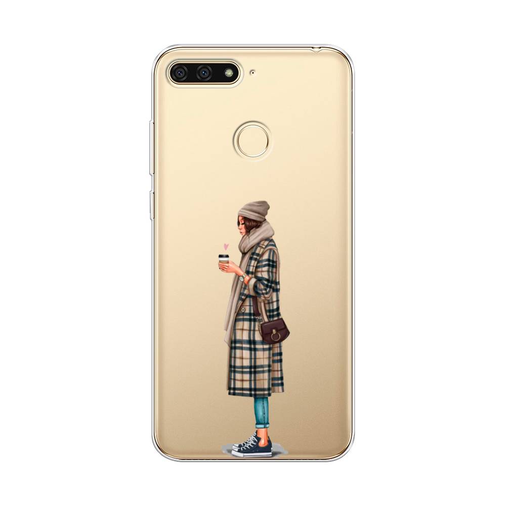 

Чехол на Honor 7C "Утренний кофе", Коричневый;бежевый, 64550-6