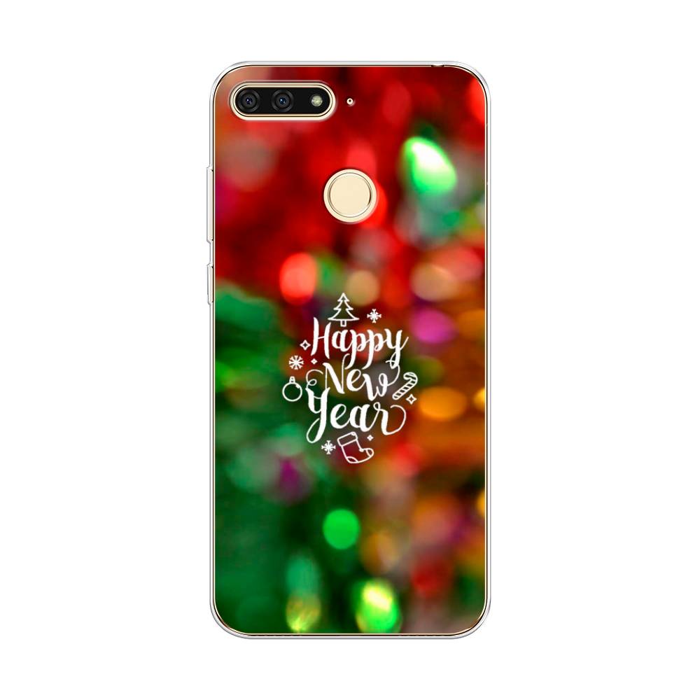 

Чехол на Honor 7C "Новый Год на елке", Зеленый;красный;желтый, 64550-5