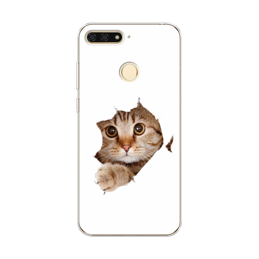 

Чехол на Honor 7C "Кот и бумага", Белый;коричневый, 64550-1