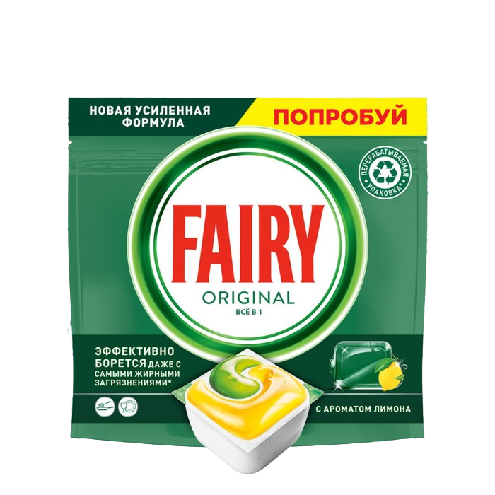 

Капсулы для посудомоечных машин Fairy All in 1 «Лимон», 24 шт.