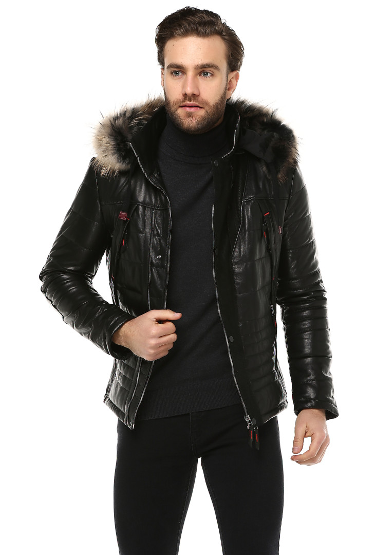 

Кожаная куртка мужская Derins DER00017_S черная 3XL (товары доставляются из-за рубежа), DER00017_S