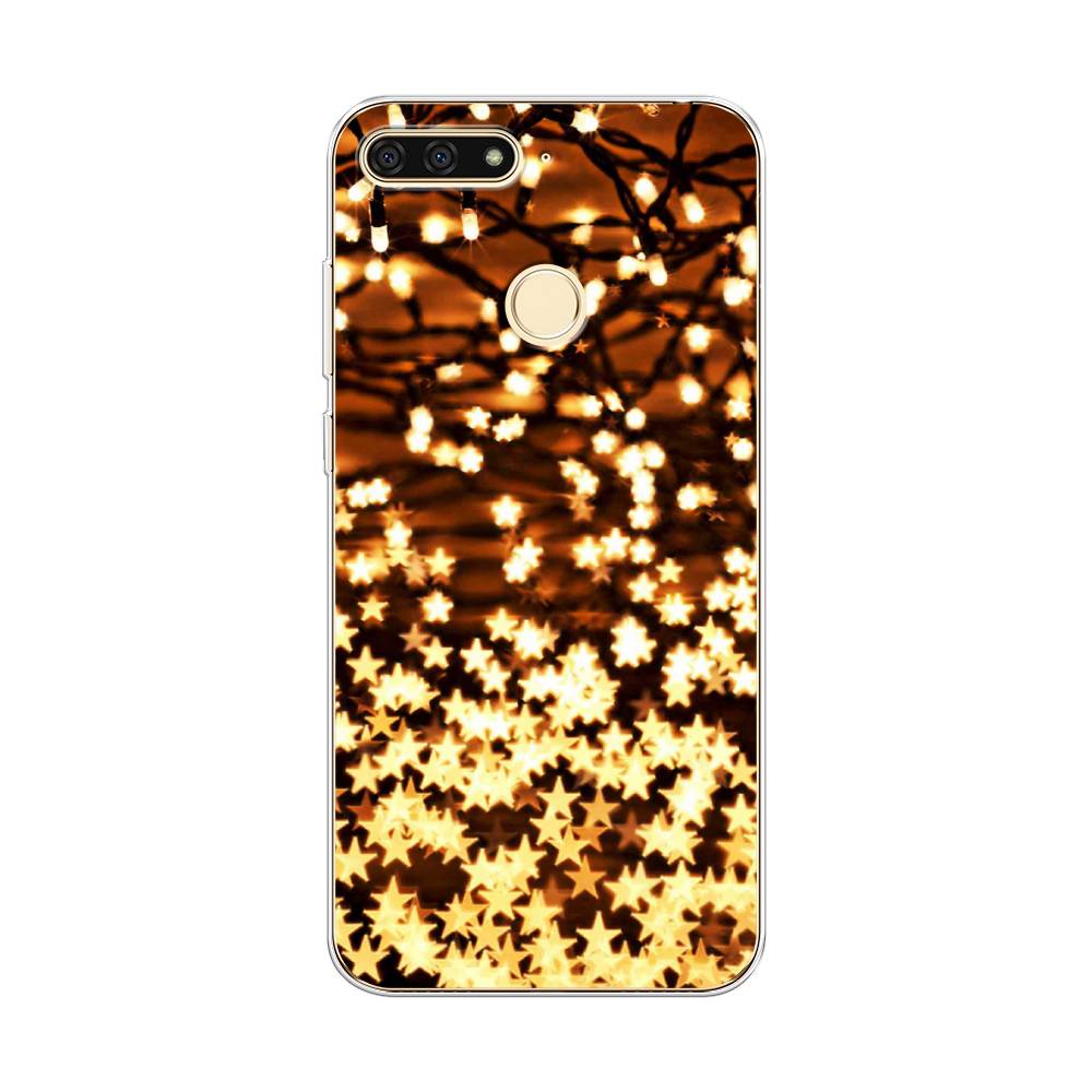 

Чехол на Honor 7C "Новогодняя гирлянда", Золотистый, 64550-5