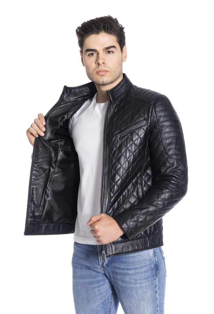 

Кожаная куртка мужская Derins DER00325_S черная 3XL (товары доставляются из-за рубежа), DER00325_S