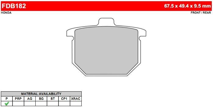 

FDB182P Ferodo тормозные колодки органические, FDB182P