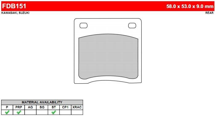 

FDB151P Ferodo тормозные колодки органические, FDB151P