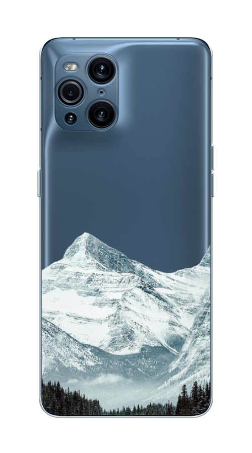 

Чехол на Oppo Find X3 Pro "Горы арт 1", Белый;зеленый, 255750-2