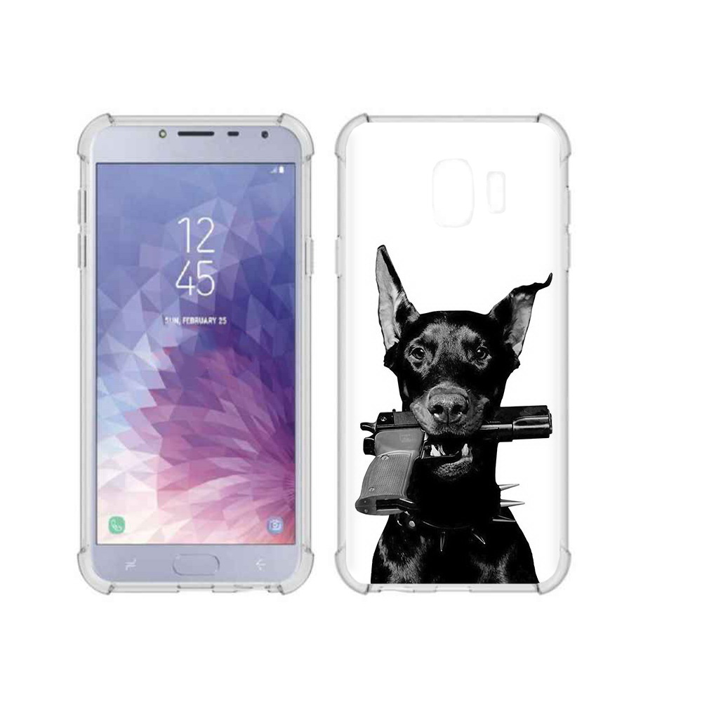

Чехол MyPads Tocco для Samsung Galaxy J4 (2018) доберман с пистолетом, Прозрачный, Tocco