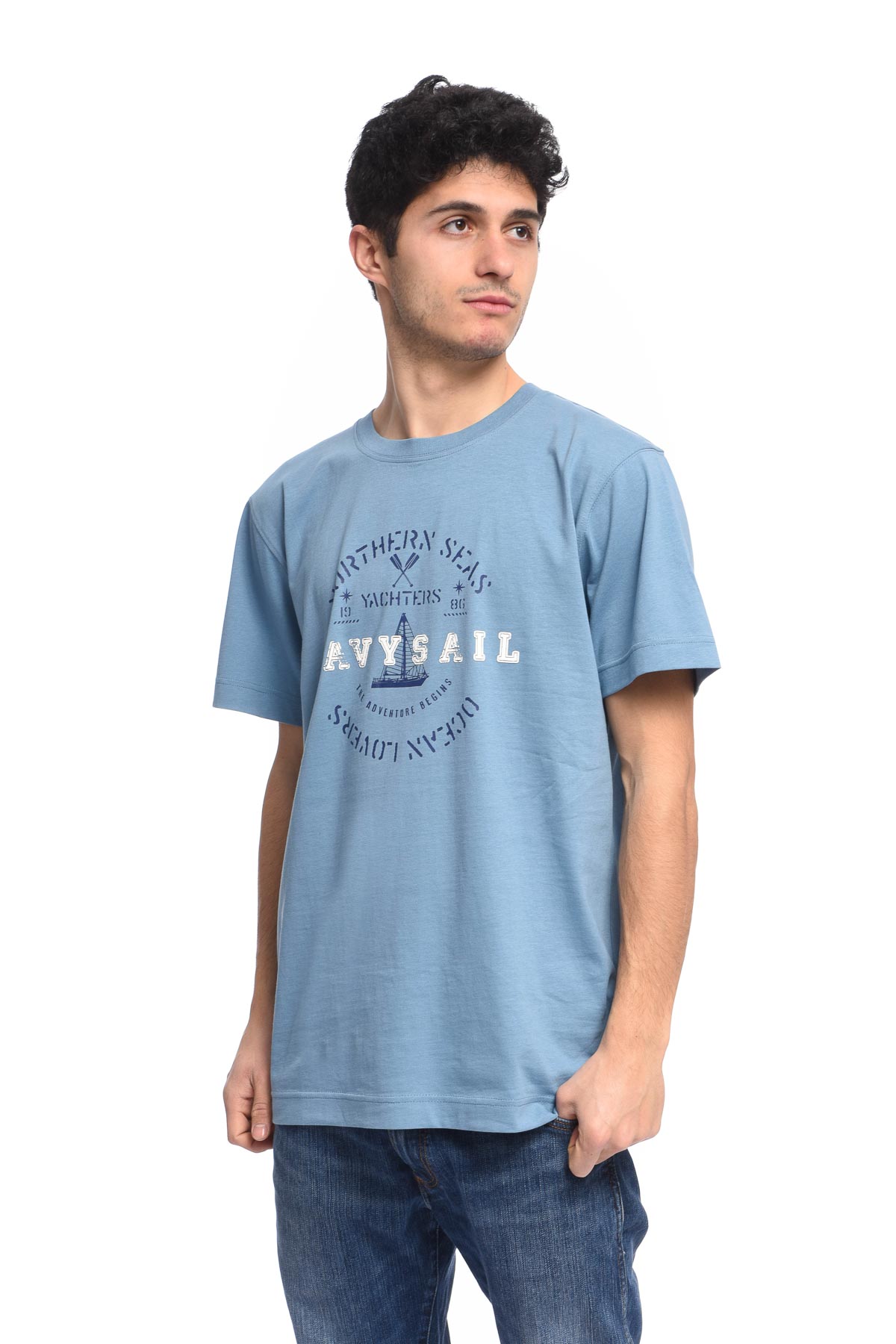 Футболка унисекс NAVY SAIL NYC6003 голубая M