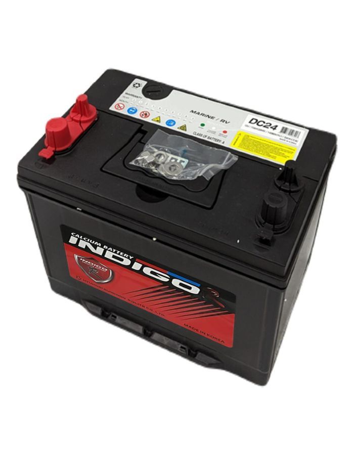 

Аккумулятор лодочный INDIGO-R DС24 70Ah 550A (двойные клеммы) прямая поляр (257x175x220), INDIGO 1