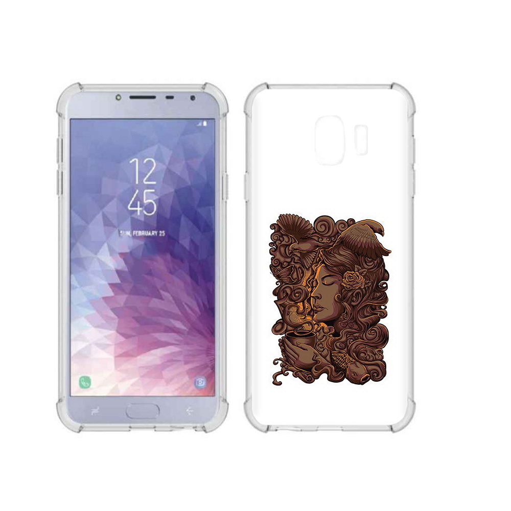 

Чехол MyPads Tocco для Samsung Galaxy J4 (2018) девушка с длинными волосами абстракция, Прозрачный, Tocco