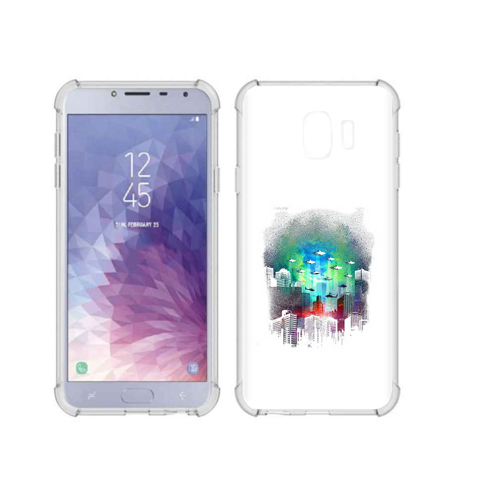 

Чехол MyPads Tocco для Samsung Galaxy J4 (2018) город в свечении, Прозрачный, Tocco