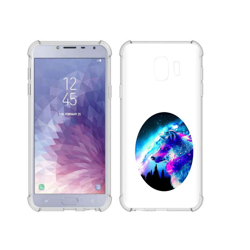 

Чехол MyPads Tocco для Samsung Galaxy J4 (2018) голубой волк, Прозрачный, Tocco