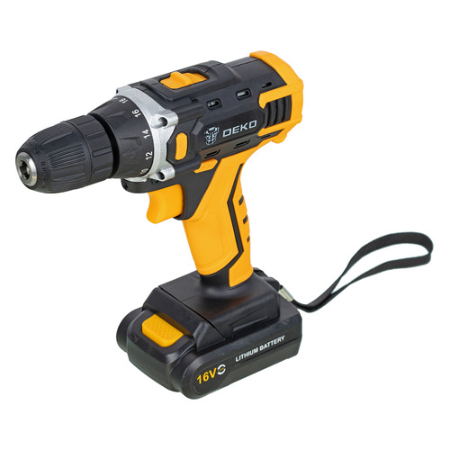 Дрель-шуруповерт DEKO DKCD16FU-Li 15Ач с одним аккумулятором 063-4098 326700₽