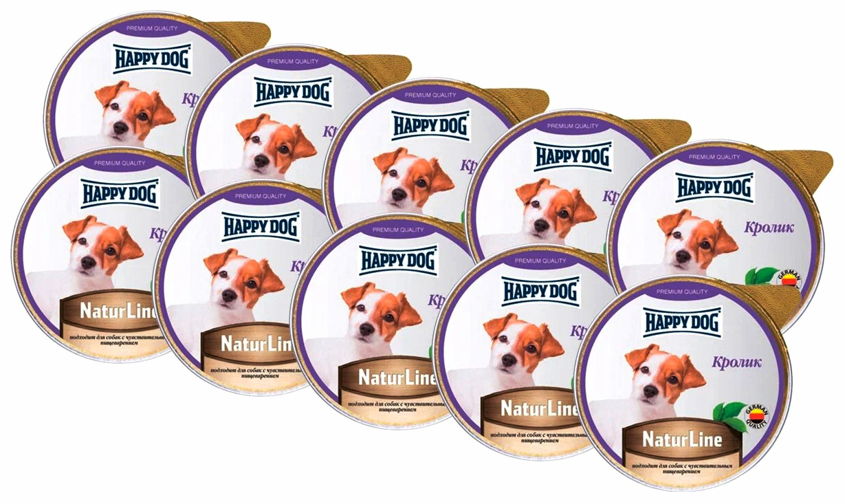 

Консервы для собак Happy Dog Natur Line со вкусом кролика, 10 шт по 125 г