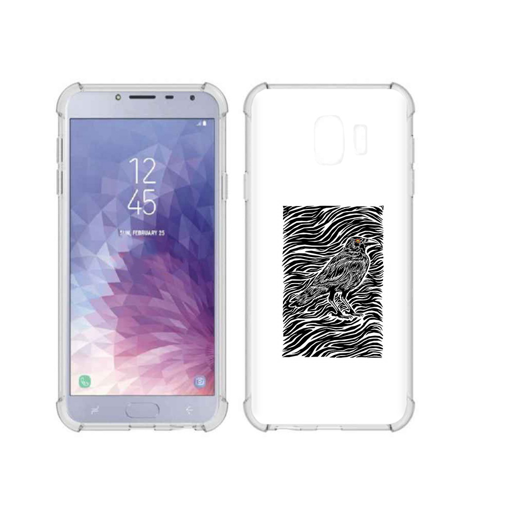 

Чехол MyPads Tocco для Samsung Galaxy J4 (2018) ворон в абстракции, Прозрачный, Tocco