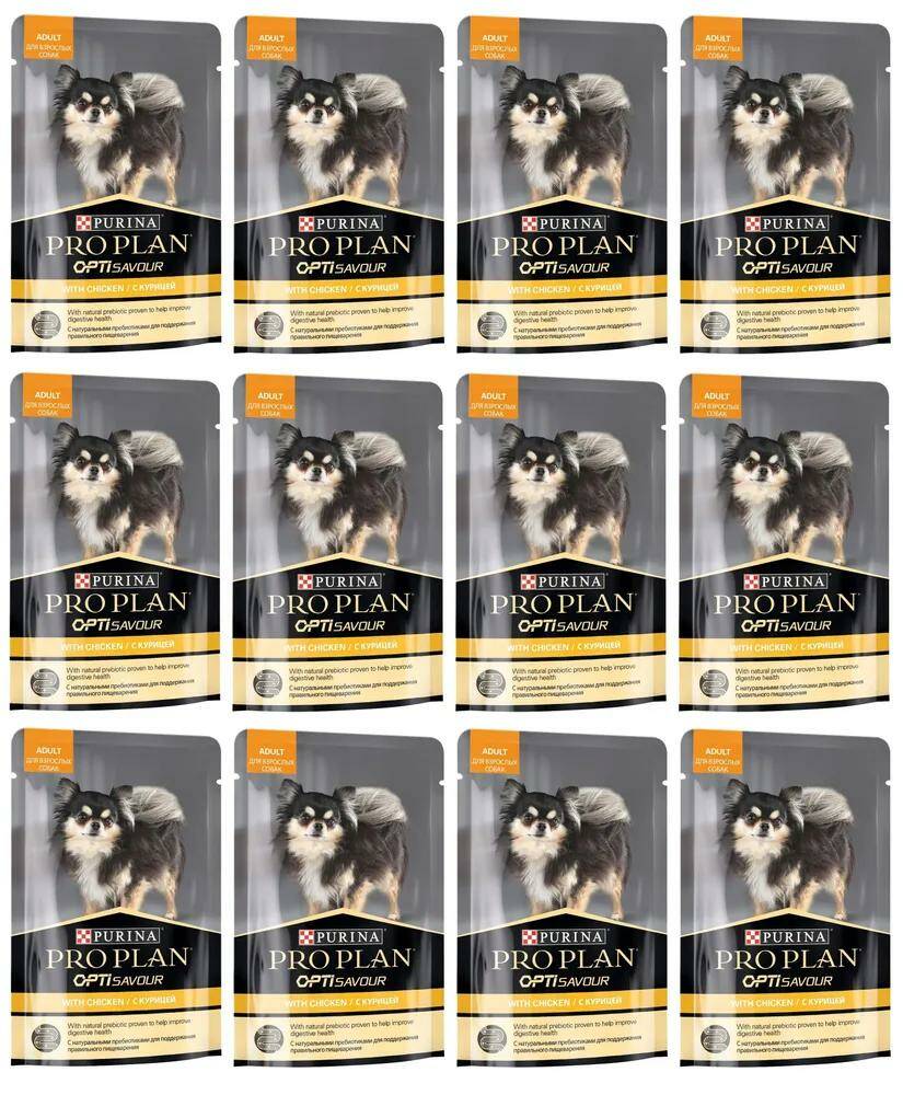 фото Влажный корм для собак purina pro plan adult, курица, 12 шт по 85 г