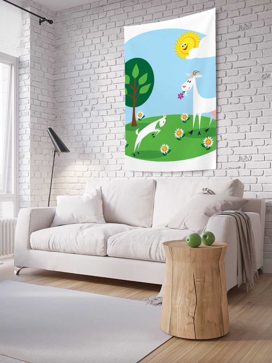 

Вертикальное фотопанно на стену JoyArty Коза с козленком 150x200 см, Коза с козленком