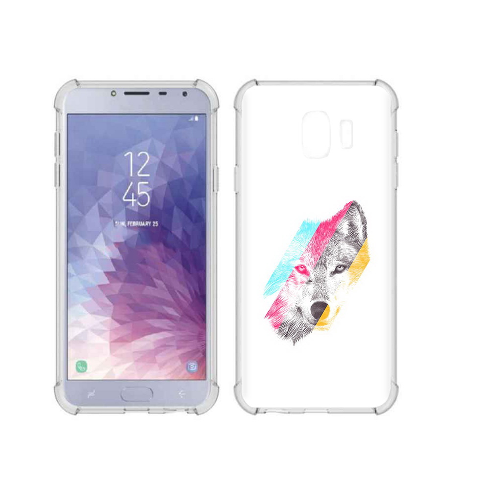 

Чехол MyPads Tocco для Samsung Galaxy J4 (2018) волк градиент, Прозрачный, Tocco