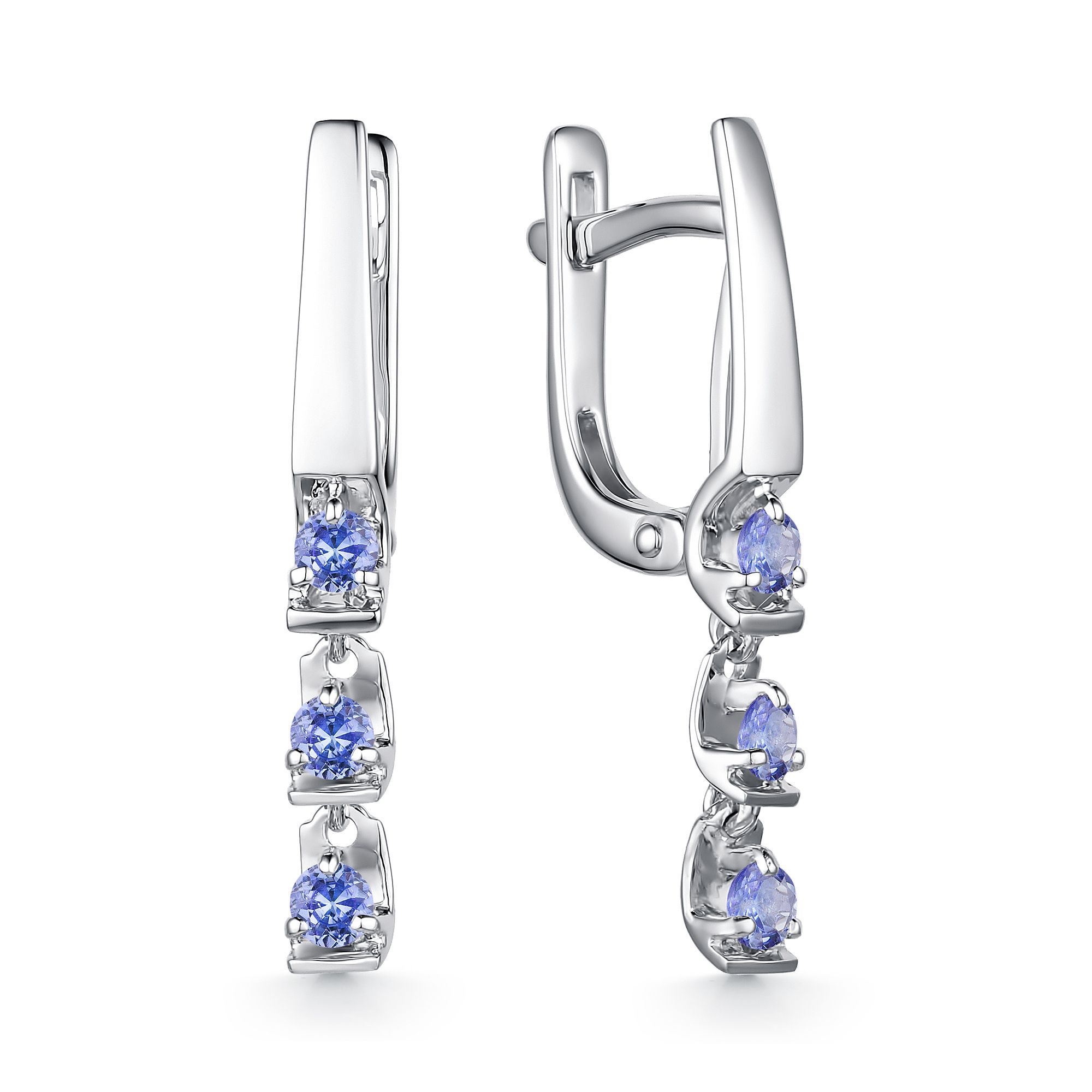 

Серьги из белого золота с танзанитом АЛЬКОР 23540-204, 23540-204