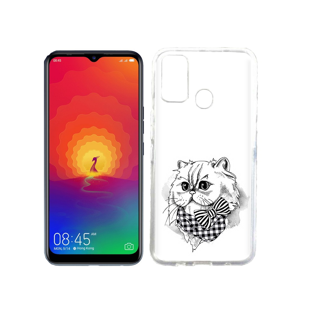 

Чехол MyPads Tocco для Tecno Spark 4 нарисованная красивая кошечка, Прозрачный, Tocco