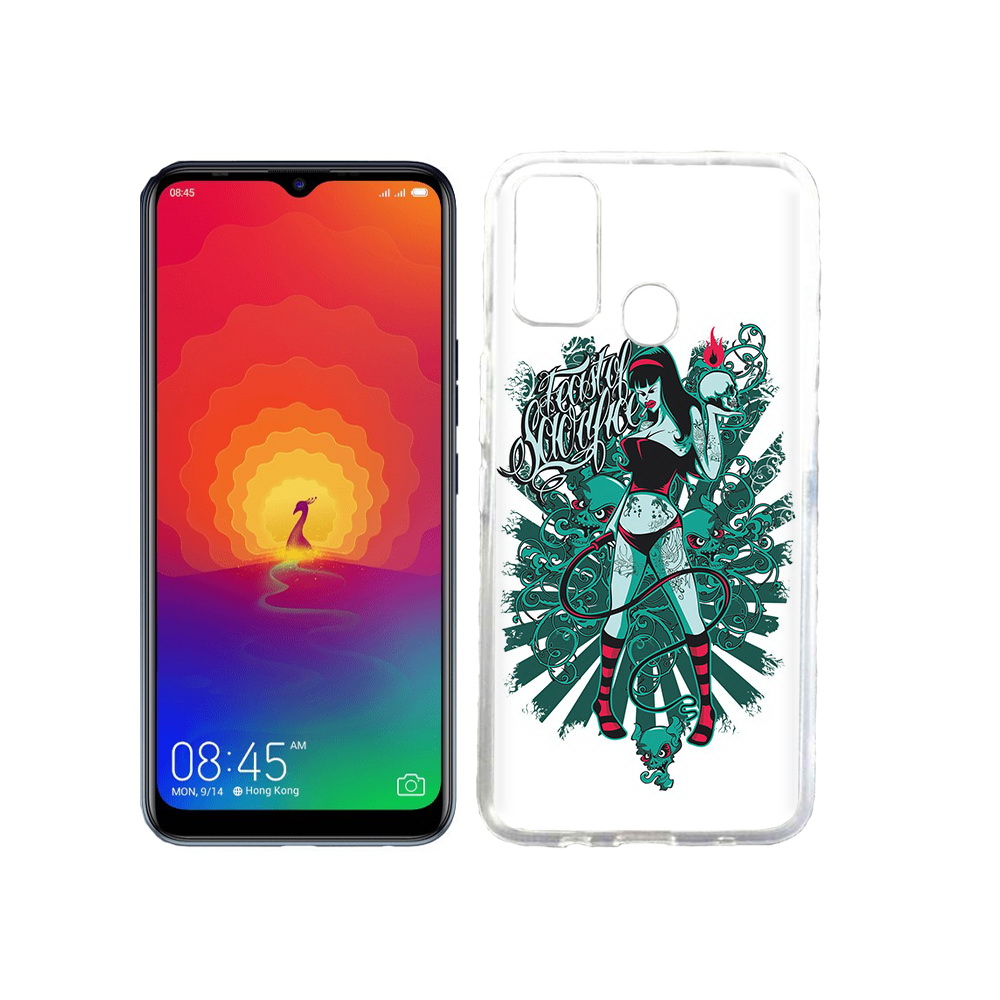 

Чехол MyPads Tocco для Tecno Spark 4 нарисованная девушка в татуировках, Прозрачный, Tocco