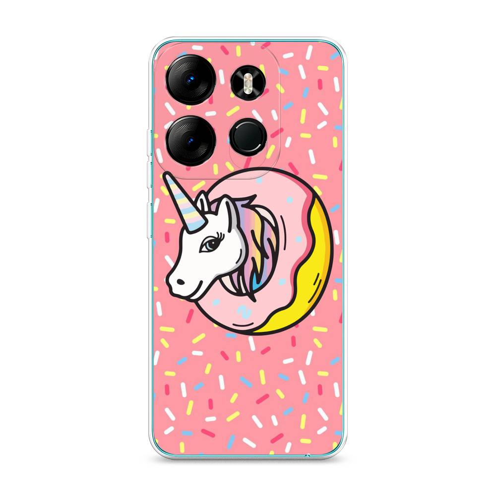 

Чехол Awog на Tecno Pop 7 Pro "Единорог в пончике", Розовый;желтый;белый, 303450-2