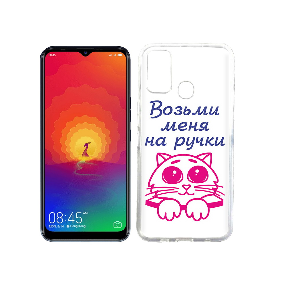 

Чехол MyPads Tocco для Tecno Spark 4 мяу, Прозрачный, Tocco