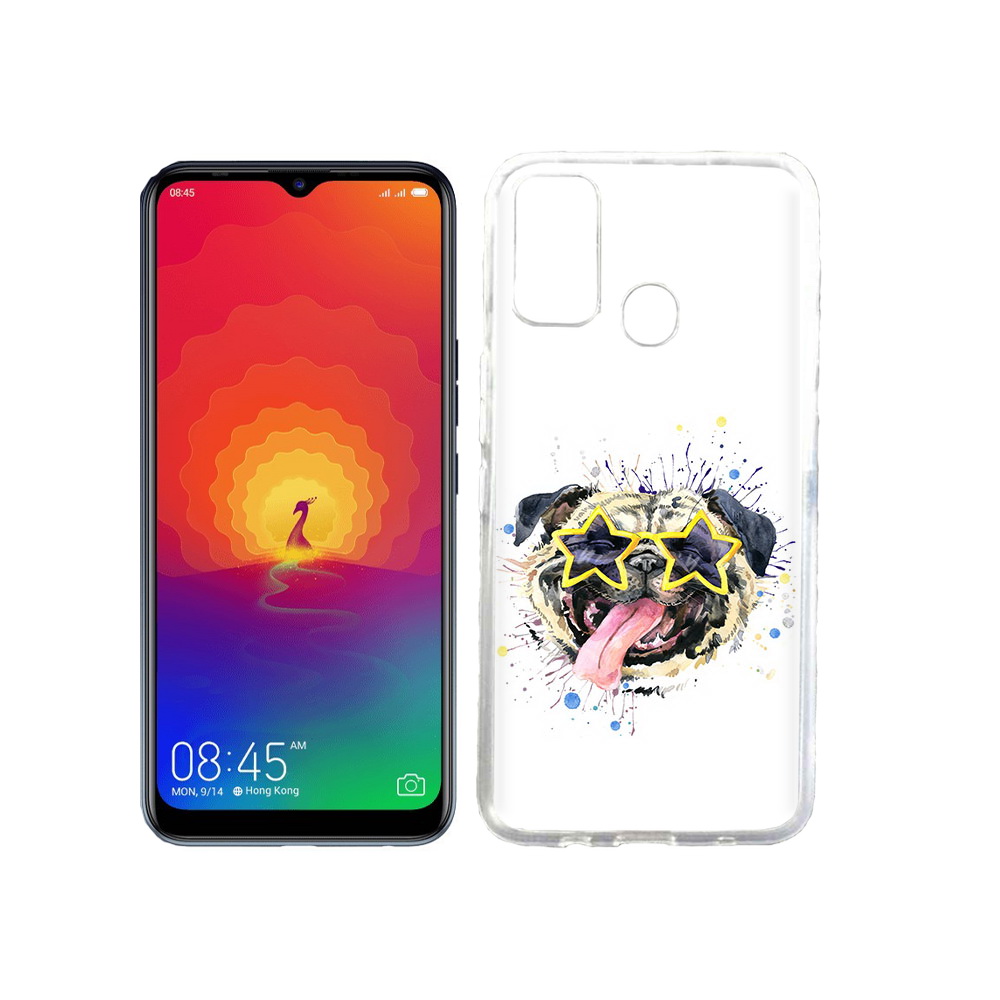 

Чехол MyPads Tocco для Tecno Spark 4 мопс боксер, Прозрачный, Tocco