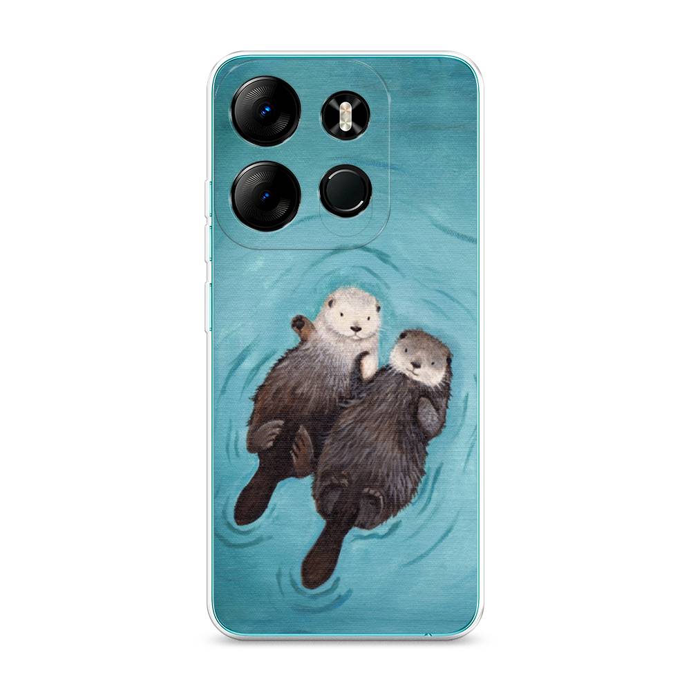 

Чехол Awog на Tecno Pop 7 Pro "Парочка бобров", Голубой, 303450-10