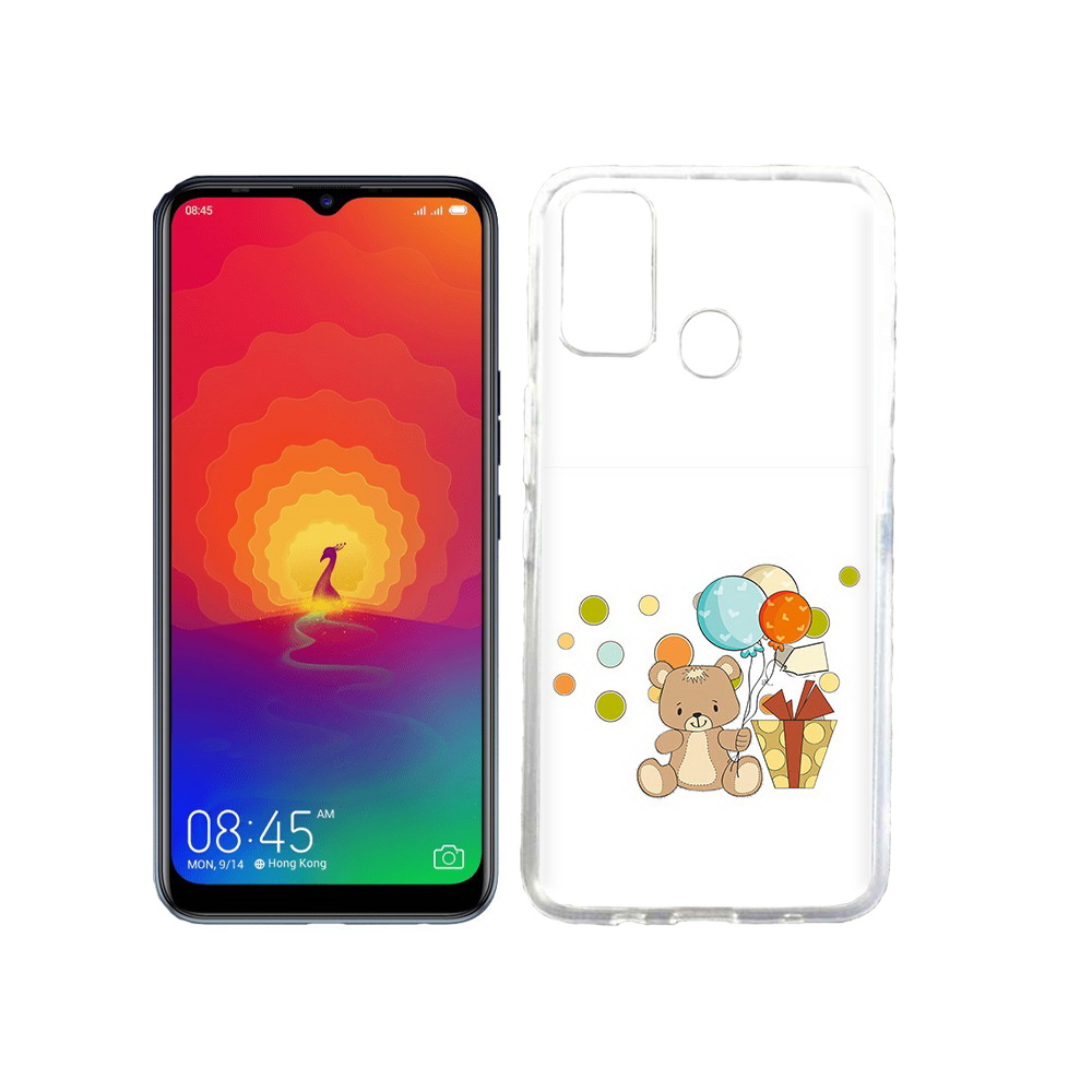 

Чехол MyPads Tocco для Tecno Spark 4 медвеженок с подарком, Прозрачный, Tocco