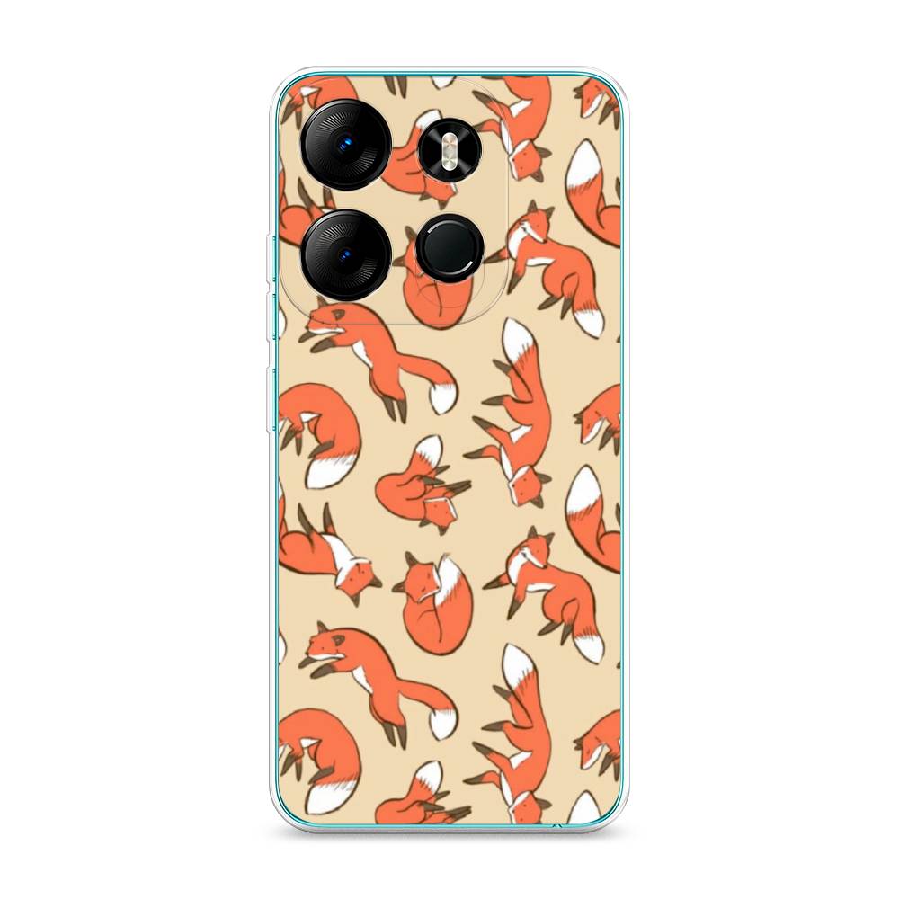 

Чехол Awog на Tecno Pop 7 Pro "Лисички фон", Бежевый;оранжевый;белый, 303450-3