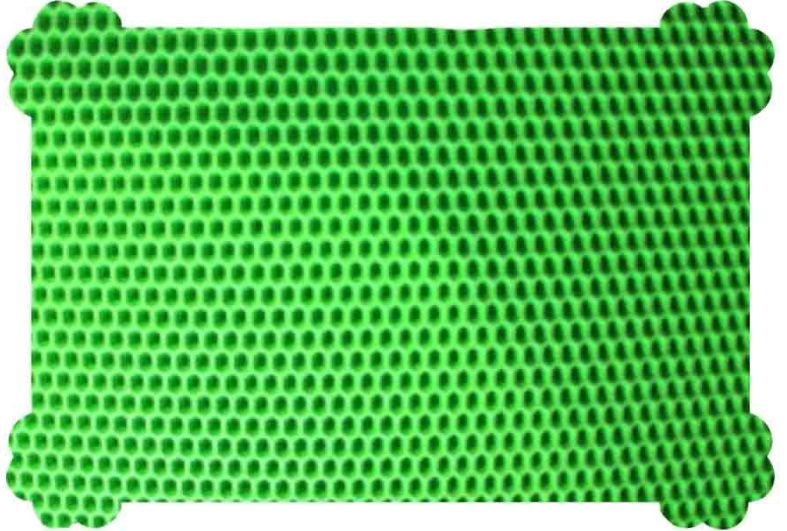 Коврик под лоток или миску Петто, Чистюля, прямоугольный с лапами, зеленый, 40 х 58 см