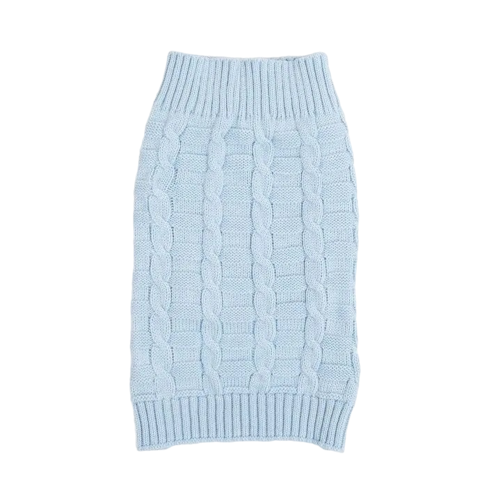 

Свитер с ажурной вязкой,  (ДС 34, ОШ 34, ОГ 32-51 см), голубой