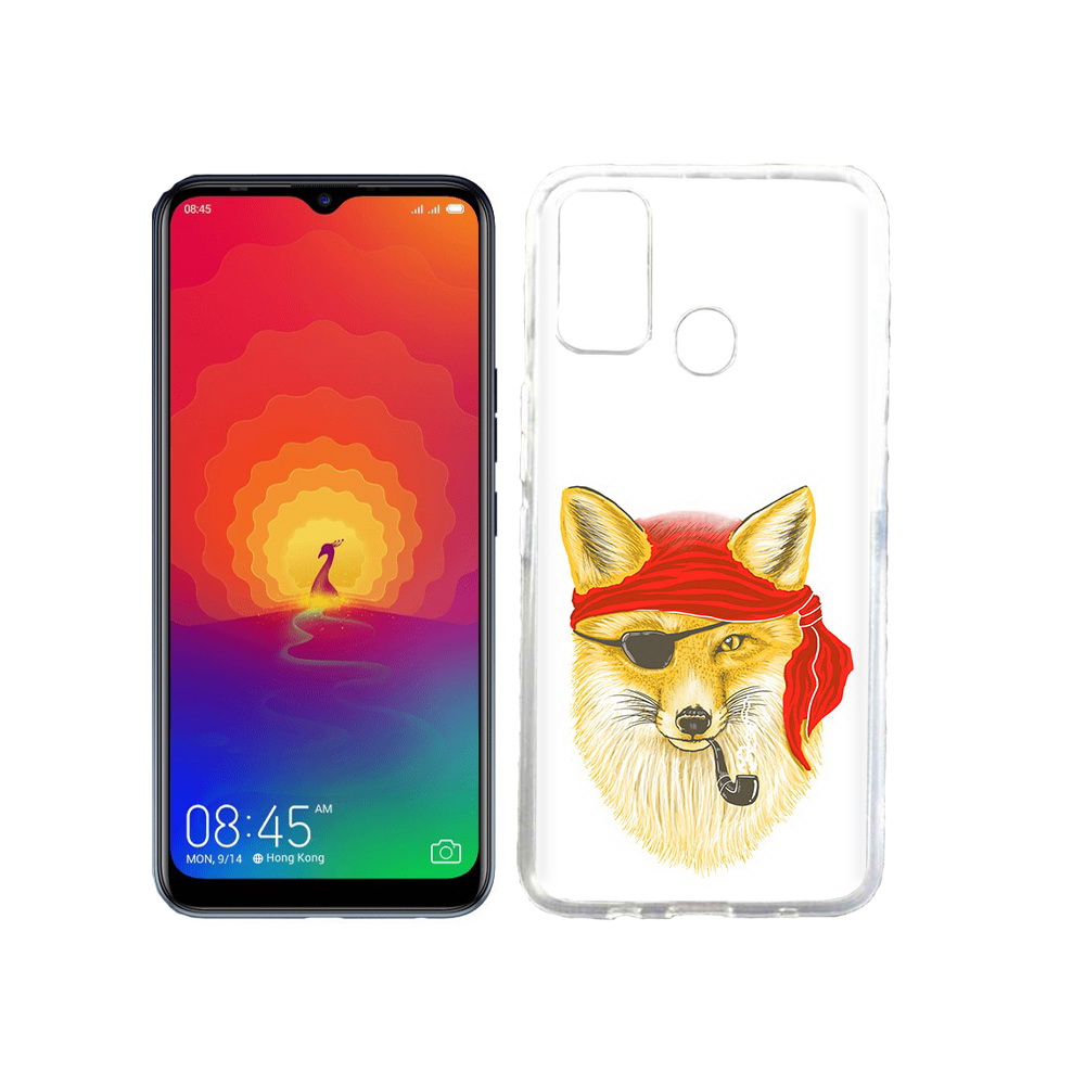 

Чехол MyPads Tocco для Tecno Spark 4 лиса-пират, Прозрачный, Tocco