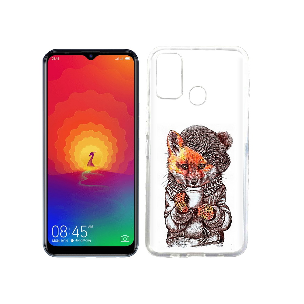

Чехол MyPads Tocco для Tecno Spark 4 лиса в шапке, Tocco