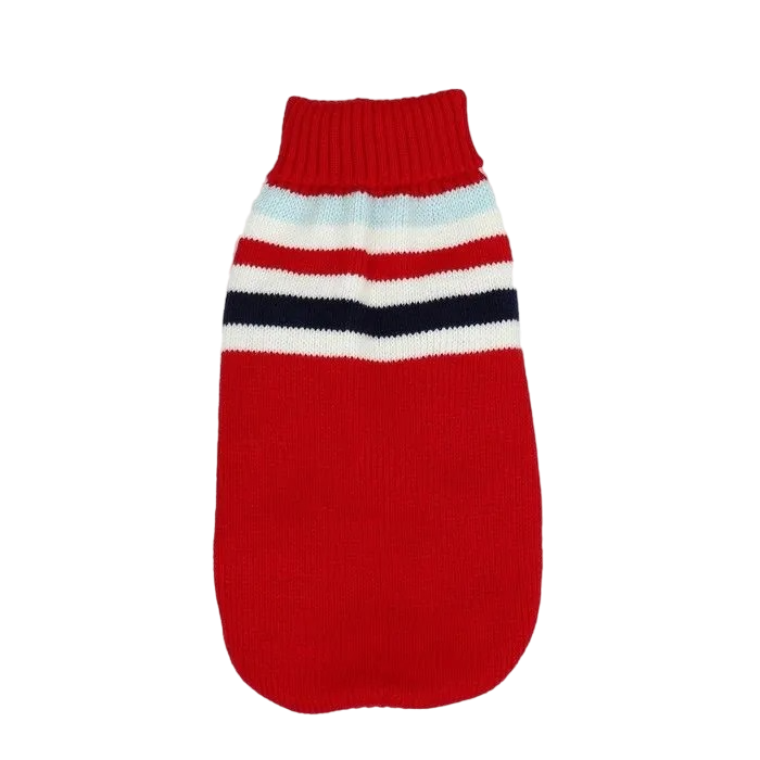 

Свитер Полоски, XS (ДС 17, ОШ 17, ОГ 23-37 см) , красный