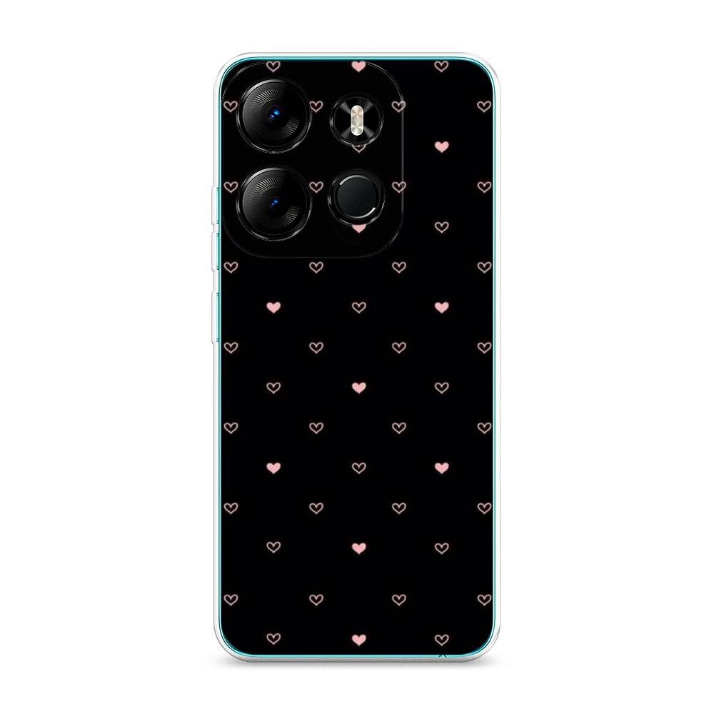 

Чехол Awog на Tecno Pop 7 Pro "Черный фон и сердечки", Розовый;серый;черный, 303450-3