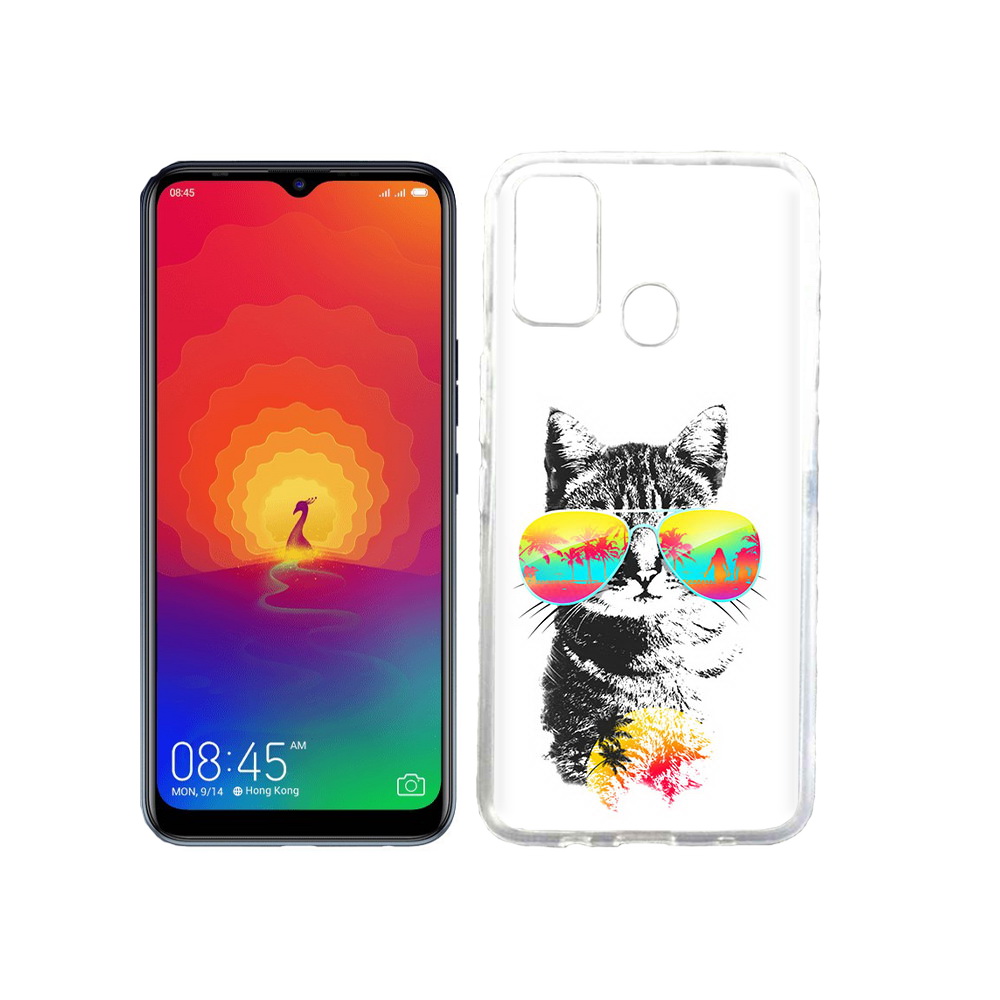 

Чехол MyPads Tocco для Tecno Spark 4 крутой кот, Прозрачный, Tocco