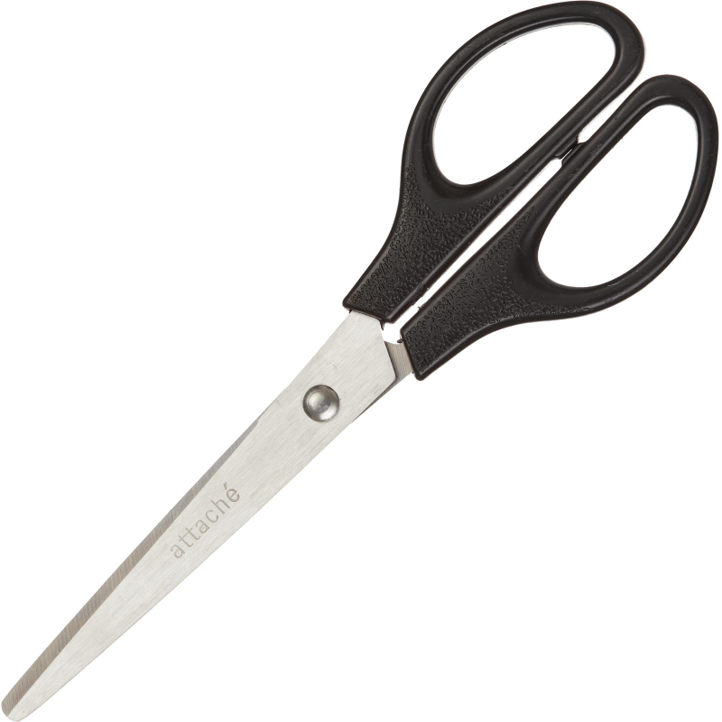 Ножницы Attache 180 мм с пластик. эллиптическими ручками, цвет черный, (2шт.)