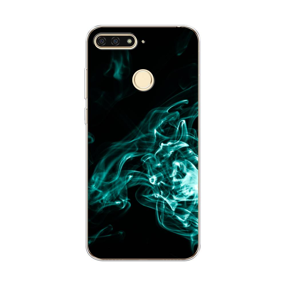 

Чехол на Honor 7C "Дым", Голубой;черный, 64550-3