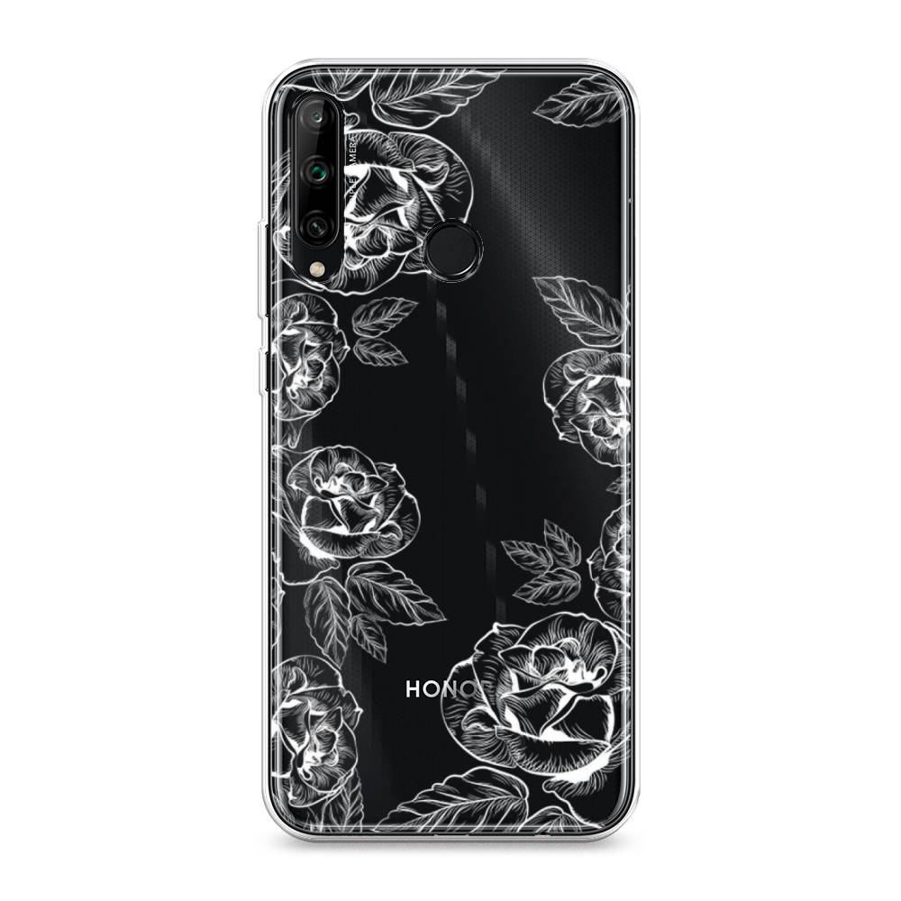 

Чехол на Honor 9C "Розы графика", Черный;серый, 612550-2