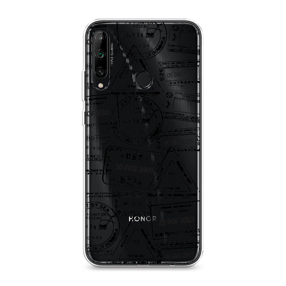 

Чехол на Honor 9C "Visa stamps 2", Белый;черный;серый, 612550-2