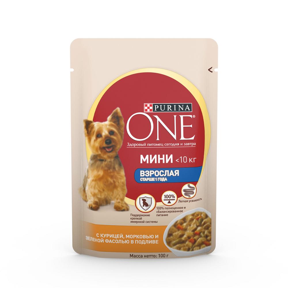 фото Влажный корм для собак purina one взрослая , курица, 85г