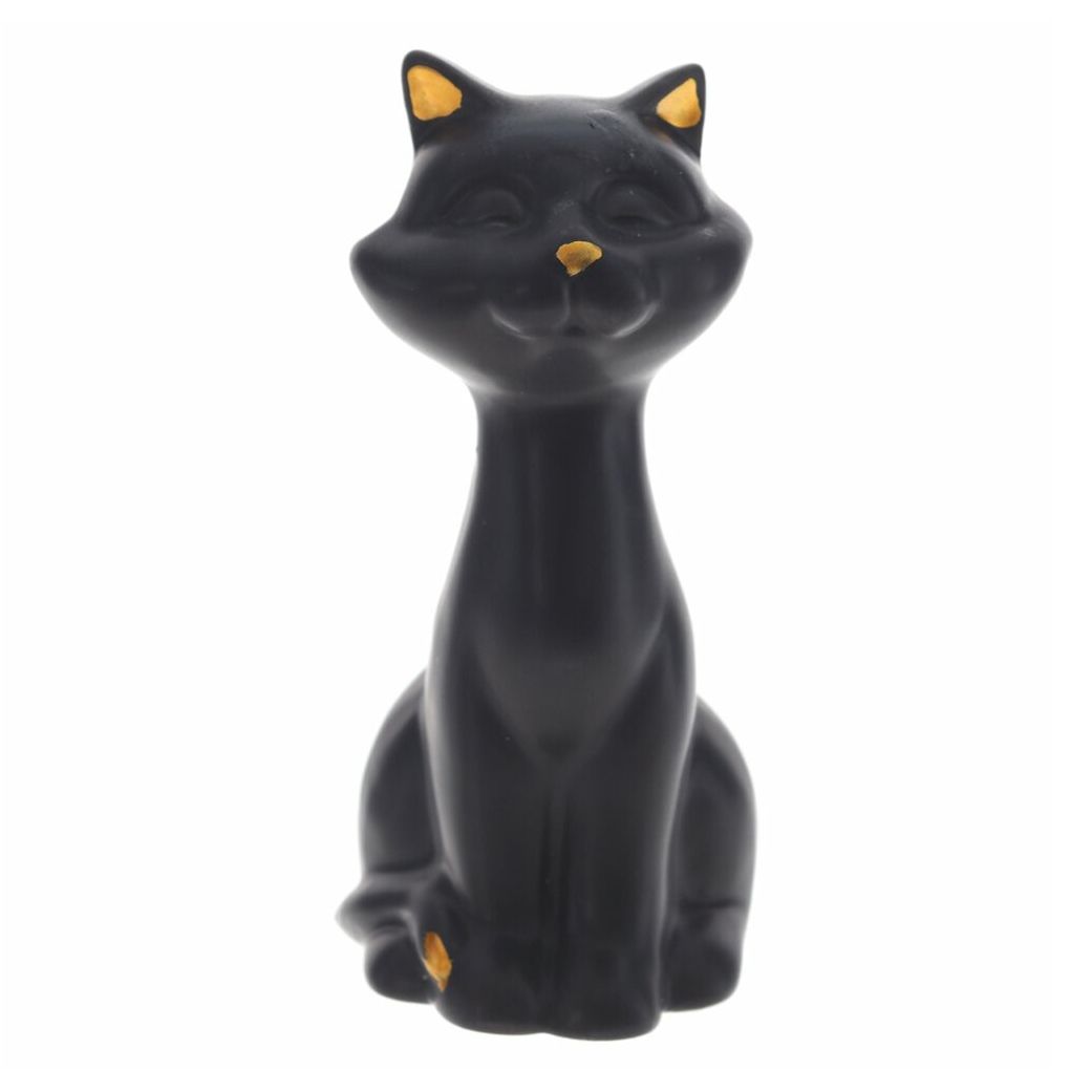 

Фигурка декоративная Кошка фарфор 13 см, Черный